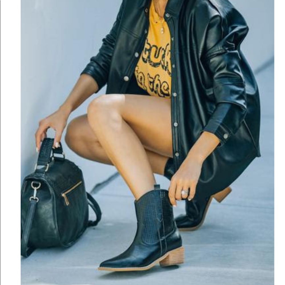 Perforated Western inspired booties